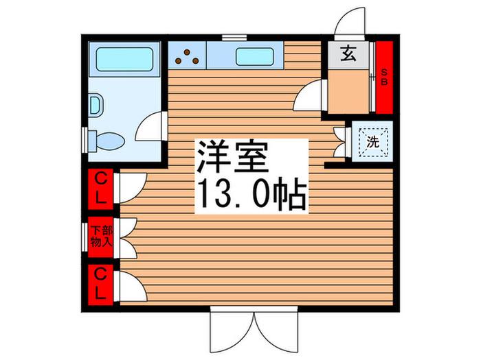 ECO STATION HOUSE並木(ワンルーム/1階)の間取り写真