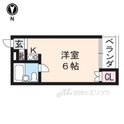 ラメール1(1K/1階)の間取り写真