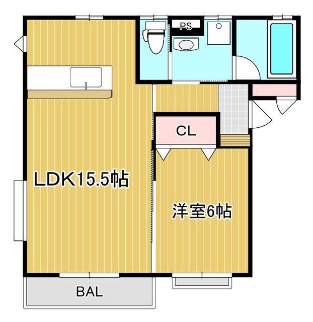 デュウェリング(1LDK/1階)の間取り写真