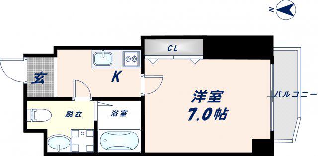 エスフォート大今里西(1K/2階)の間取り写真