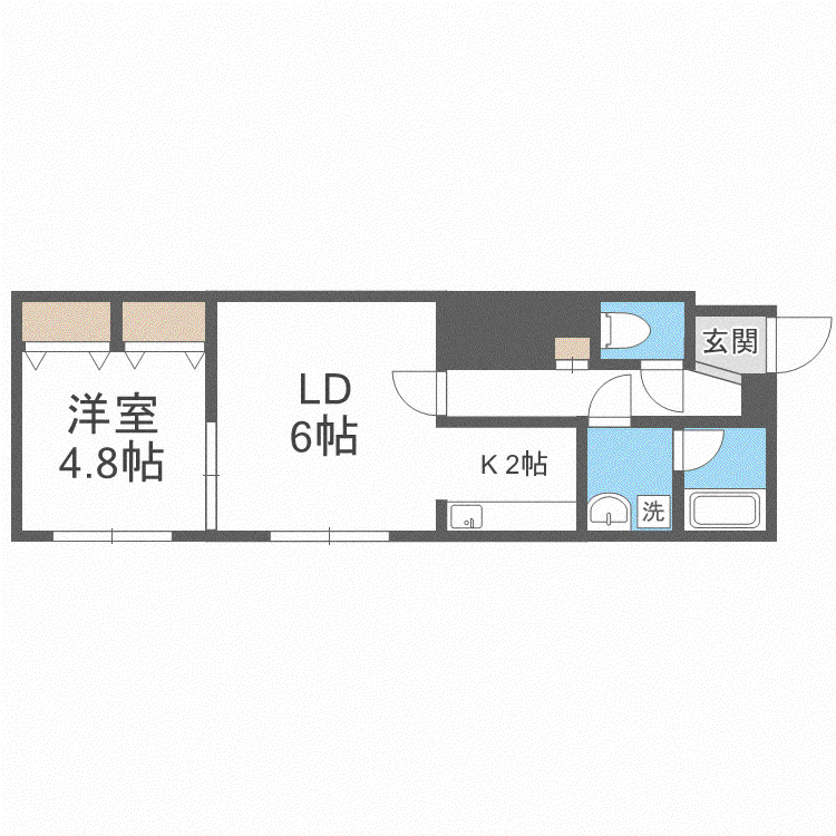 LEETOWN B(1LDK/3階)の間取り写真