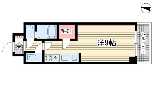 アプリーレ元町ウエスト(ワンルーム/12階)の間取り写真