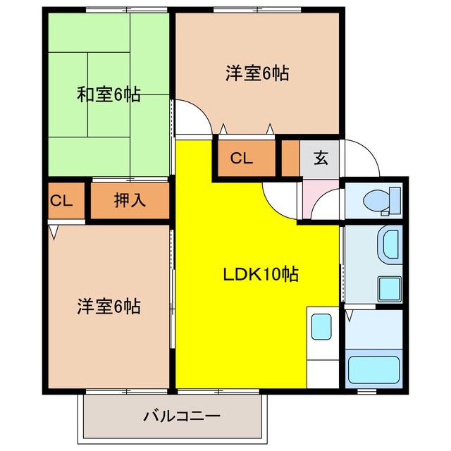 ウェルビラ新栄(3LDK/1階)の間取り写真
