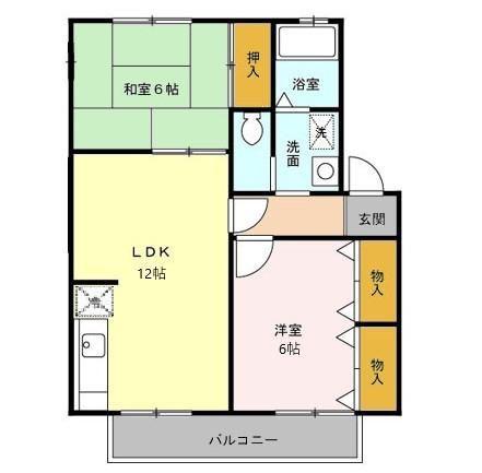 ストークハウス(2LDK/2階)の間取り写真