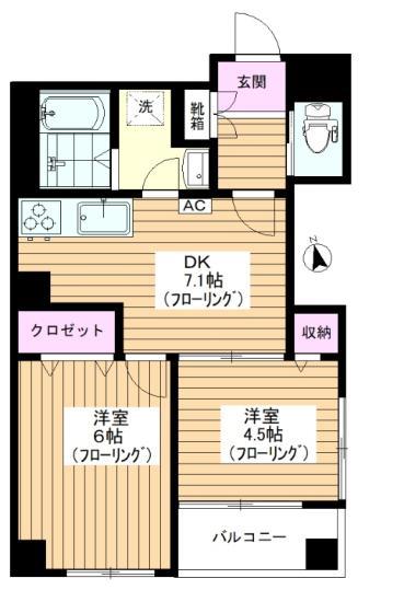 ワコー板橋マンション(2DK/2階)の間取り写真
