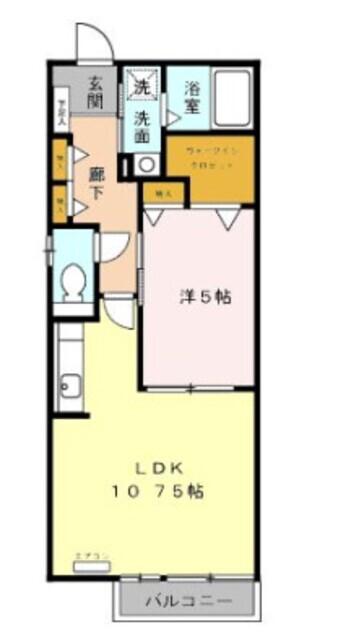 ラ・ボーテ(1LDK/2階)の間取り写真