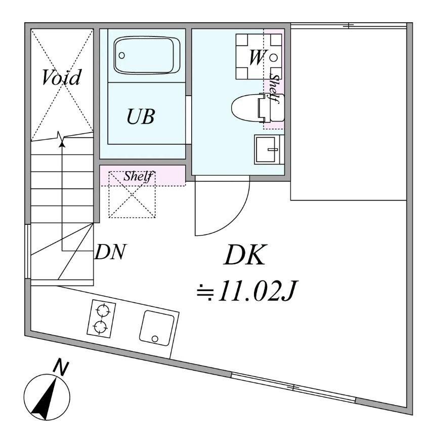 COCOON.A(1DK/2階)の間取り写真