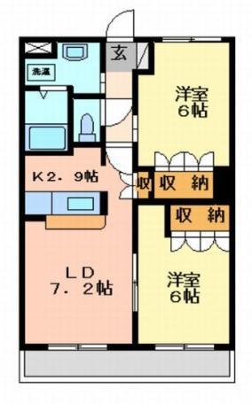 コンフォール山法師(2LDK/2階)の間取り写真