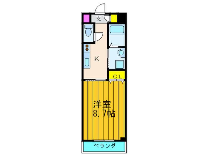 グリーンミモザ小林(1K/4階)の間取り写真
