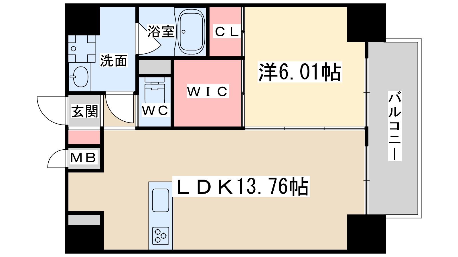 EN NAKAZAKI(1LDK/7階)の間取り写真