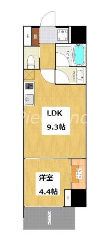 ブエナビスタ大手通(1LDK/7階)の間取り写真