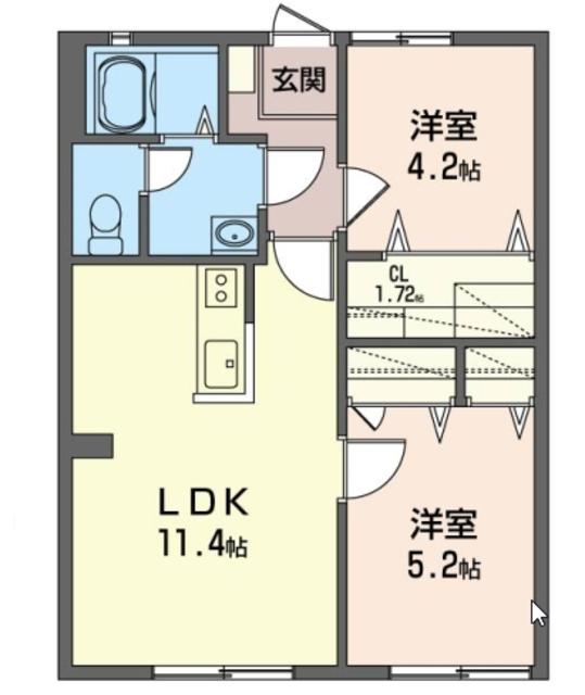 ブルーハイツ(2LDK/1階)の間取り写真