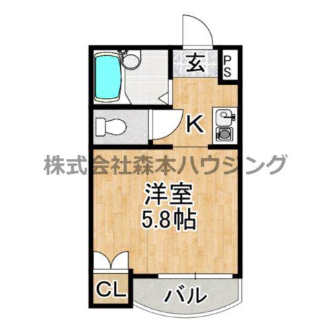 クレセント守口(1K/2階)の間取り写真