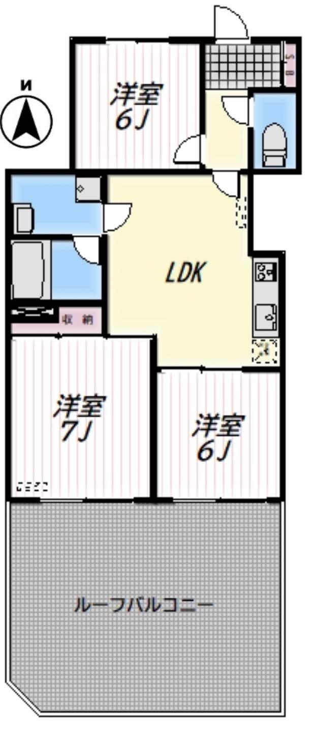 コートハイム横浜(3LDK/6階)の間取り写真