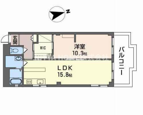 花太コーポ篠尾(1LDK/3階)の間取り写真