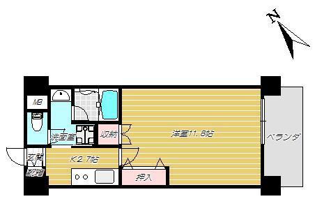 アークティ東谷山III(1K/5階)の間取り写真