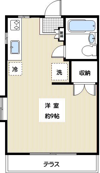 オークヒルズ松庵(ワンルーム/2階)の間取り写真