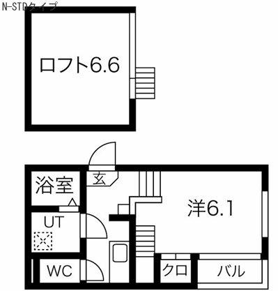 プリエ中村公園(1K/2階)の間取り写真