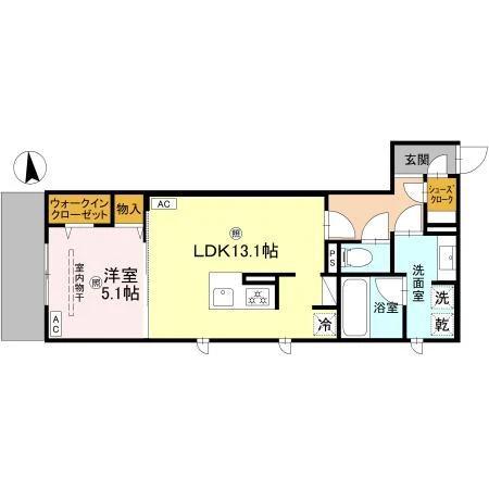 D-RESIDENCE安立(1LDK/1階)の間取り写真