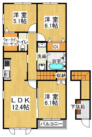 イル・ソーレII(3LDK/2階)の間取り写真