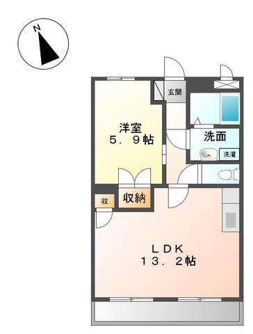 シャトー・ル・レーヴ壱番館(1LDK/1階)の間取り写真