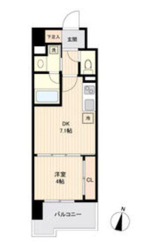 S-FORT青葉上杉(1DK/2階)の間取り写真