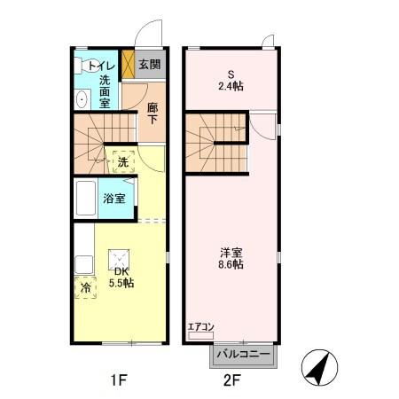エクレール皐月(1DK/1階)の間取り写真