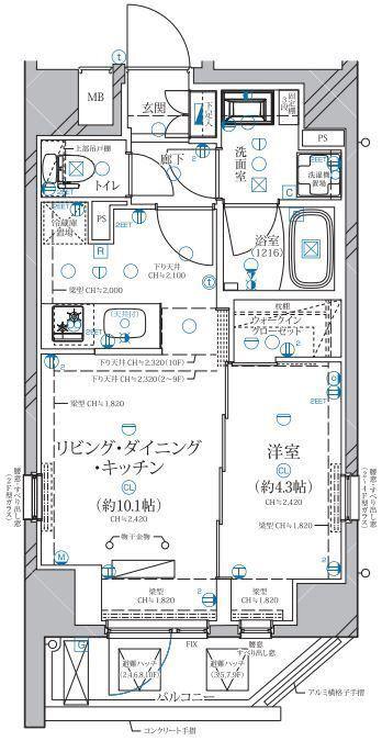 ディアレイシャス赤羽(1LDK/7階)の間取り写真