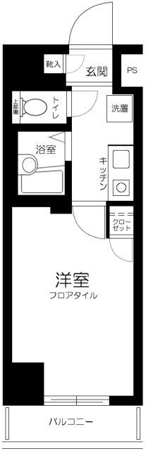 スカイコート銀座東(1K/2階)の間取り写真