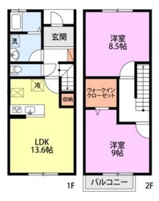 メリープラッツ平成町II棟(2LDK/1階)の間取り写真