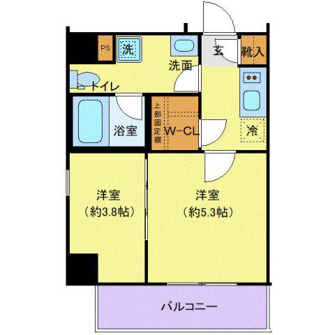 ディアレイシャス南砂町(2K/3階)の間取り写真