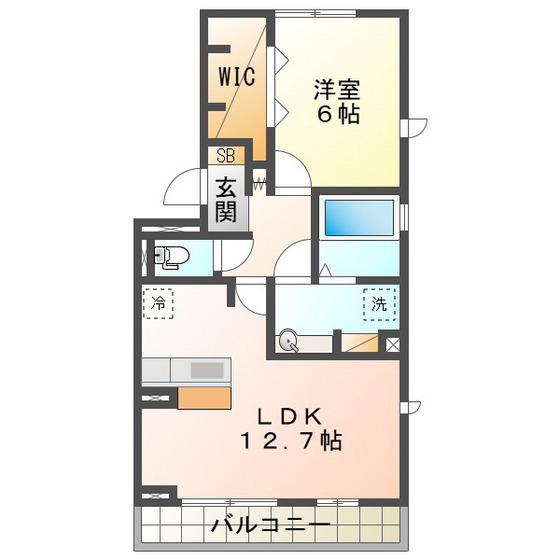 セジュール城西 A棟(1LDK/2階)の間取り写真