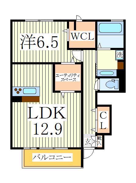 フェリエ(1LDK/1階)の間取り写真