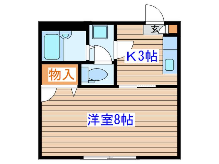 クリエートハイツ長町(1K/1階)の間取り写真