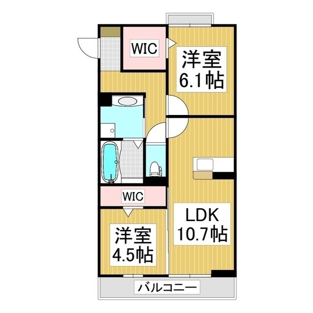 コンフォーティア狐島(2LDK/1階)の間取り写真