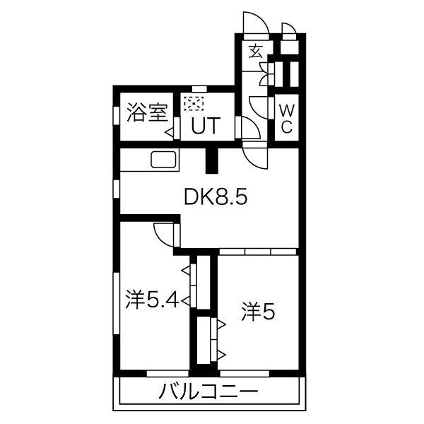 フォレストメゾンアイリス(2DK/1階)の間取り写真