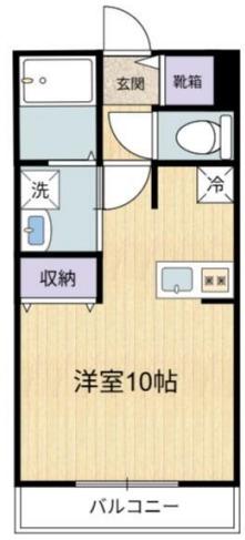 フラワーヴィレッジ(ワンルーム/2階)の間取り写真