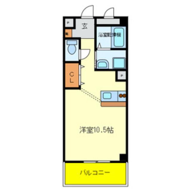 マンション美侑(ワンルーム/2階)の間取り写真