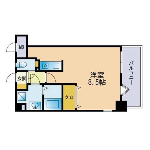 ルピエ平尾(ワンルーム/3階)の間取り写真