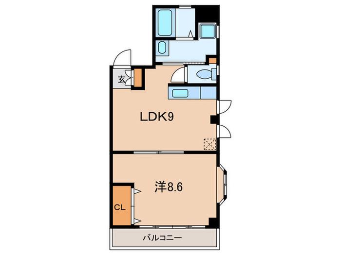 カーサソラーレ(1LDK/2階)の間取り写真