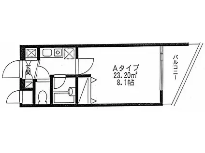 ロワールヒル梶ヶ谷(1K/3階)の間取り写真