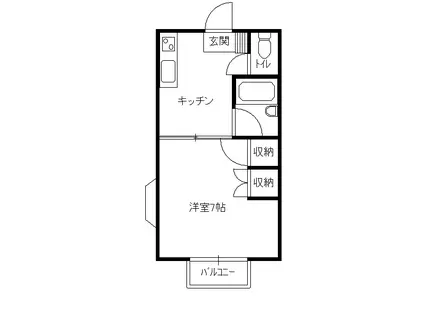 不二コーポ(1K/2階)の間取り写真
