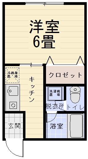 リバーサイドSUZUKI(1K/2階)の間取り写真