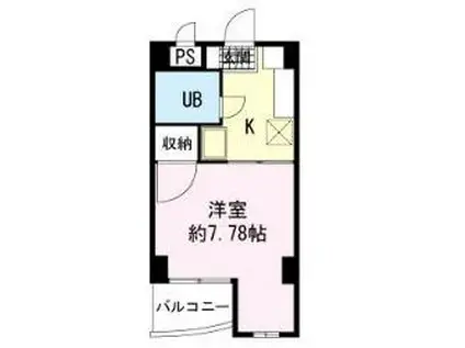 若文ビル(1K/3階)の間取り写真