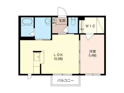 コスモスA(1LDK/2階)の間取り写真