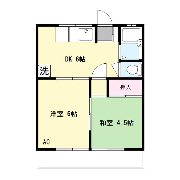 プリンス新座(2DK/1階)の間取り写真