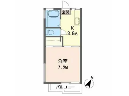 メゾンアルファB(1K/2階)の間取り写真