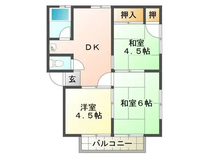 サンハイツ尾上(3DK/2階)の間取り写真