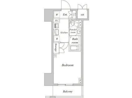 プラウドフラット神楽坂II(1K/4階)の間取り写真