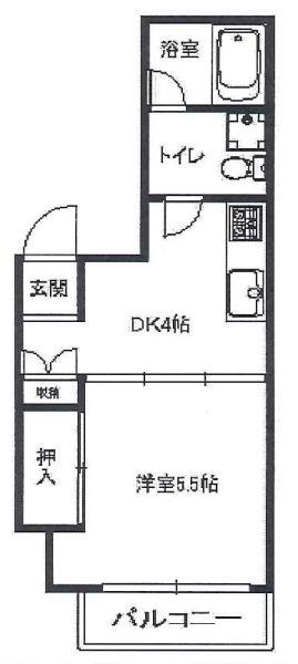レイドール箕面(1DK/4階)の間取り写真